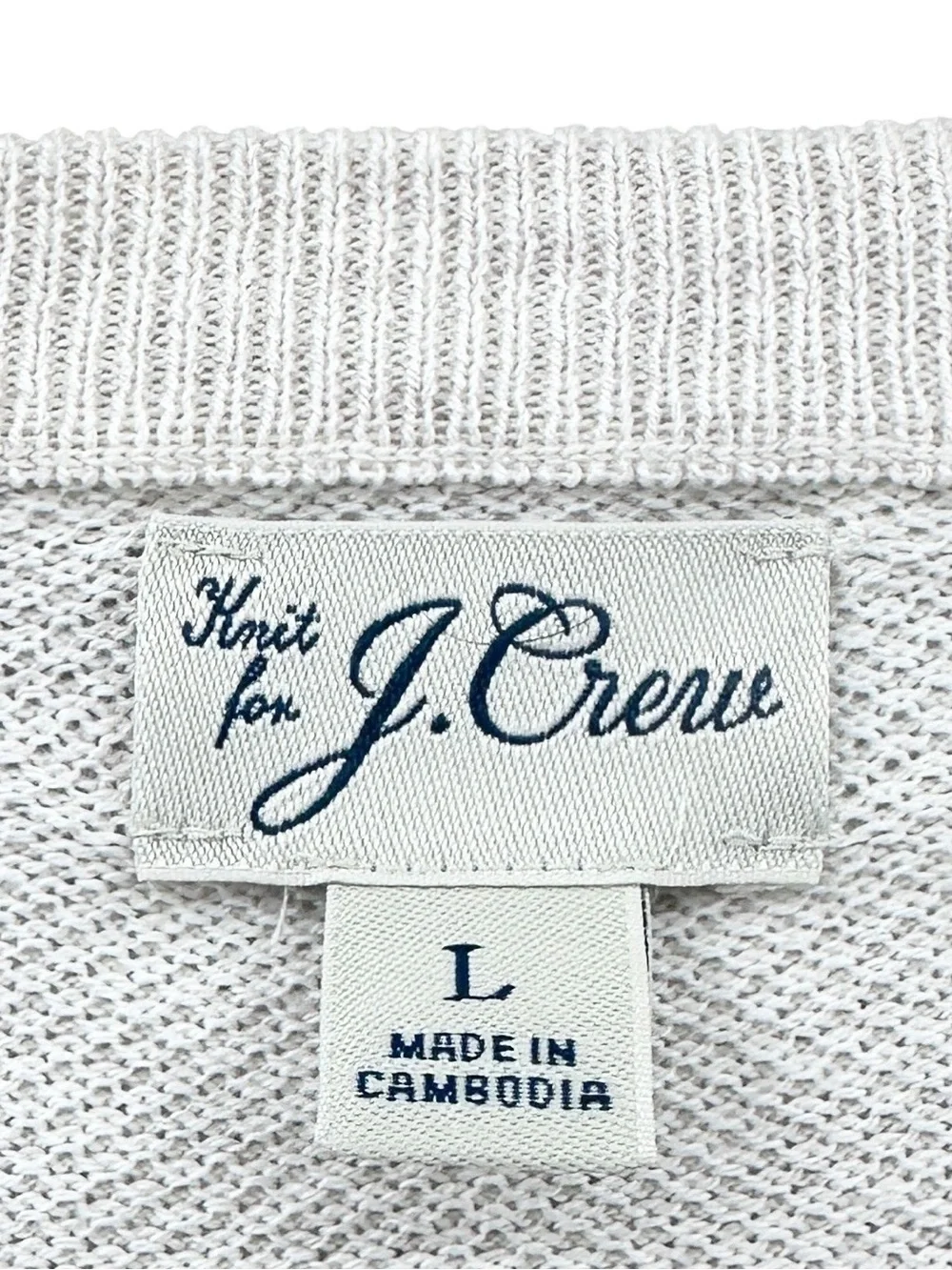 J.CREW Sweater Heritage 100% Cotton Textured Knit Beige BM043